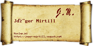 Jáger Mirtill névjegykártya